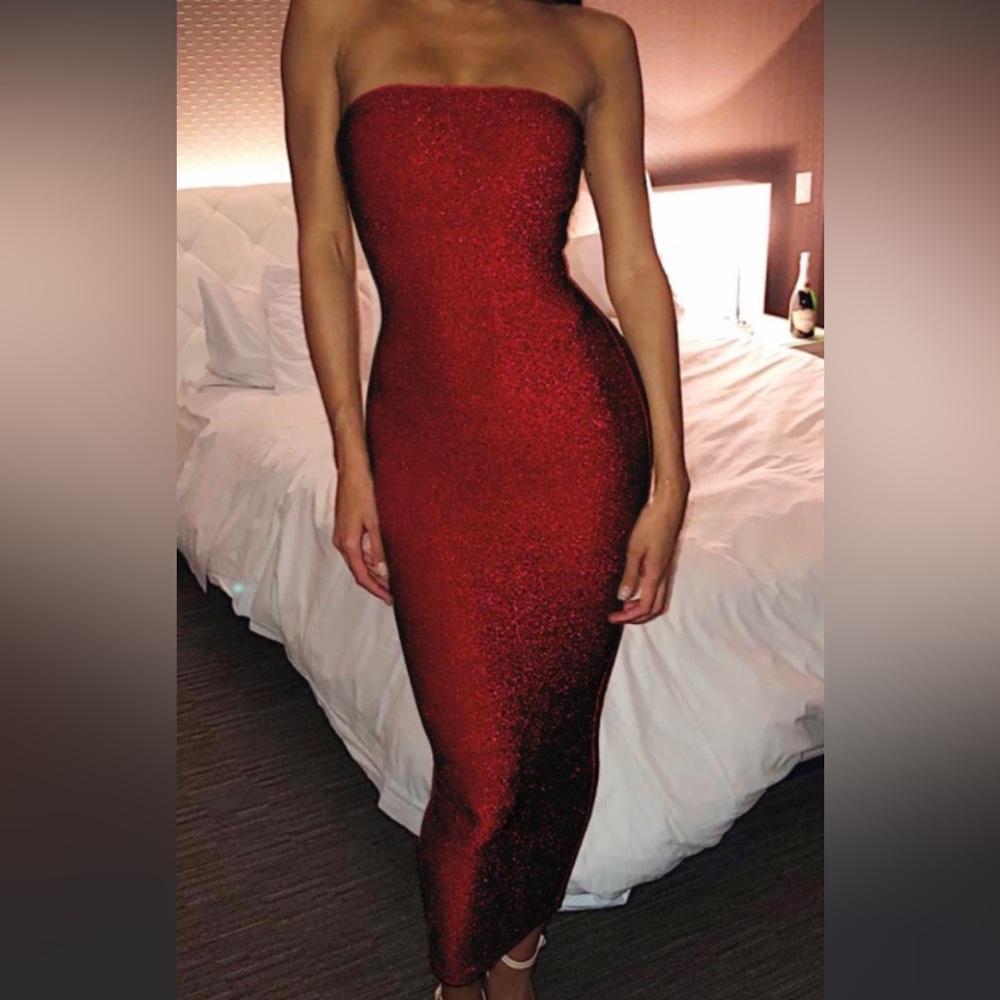 Red Sparkle Bodycon Birthday Dress